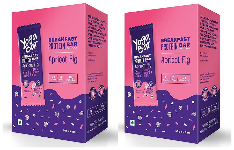 

Yogabar Breakfast Protein Apricot and Fig Bars - 300g 6 x 50 g (Pack of 2)