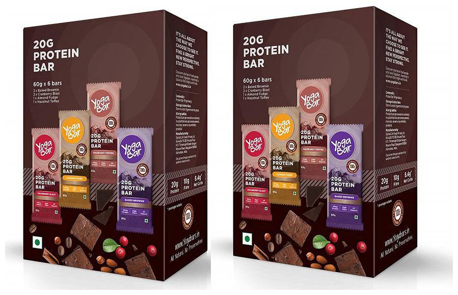 

Yogabar Protein Variety Box - 360g 6 x 60 g (Pack of 2)