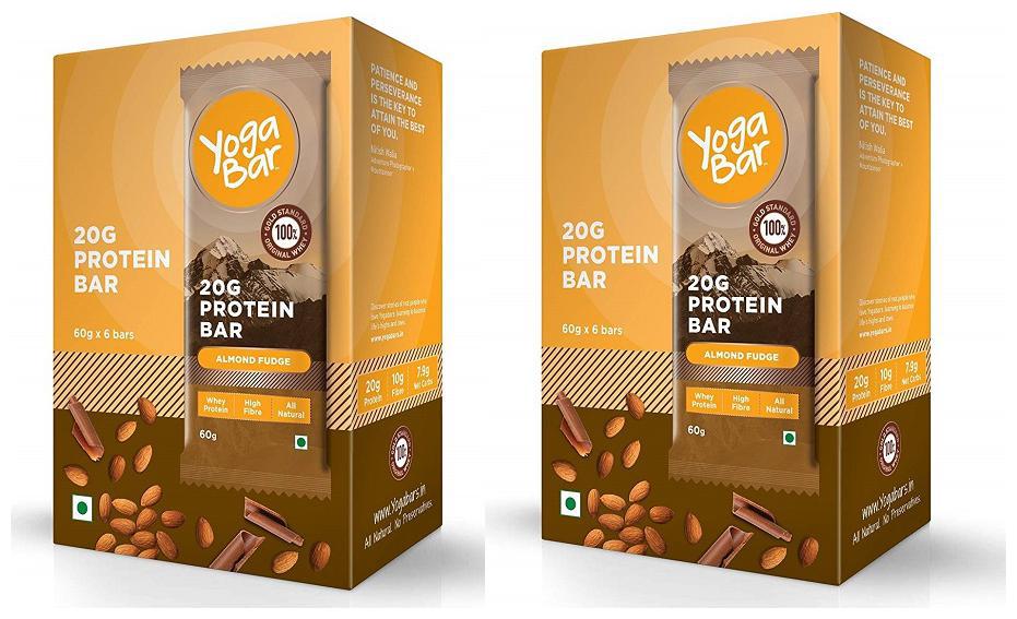 

Yogabar Protein Almond Fudge Bars - 360g 6 x 60 g (Pack of 2)