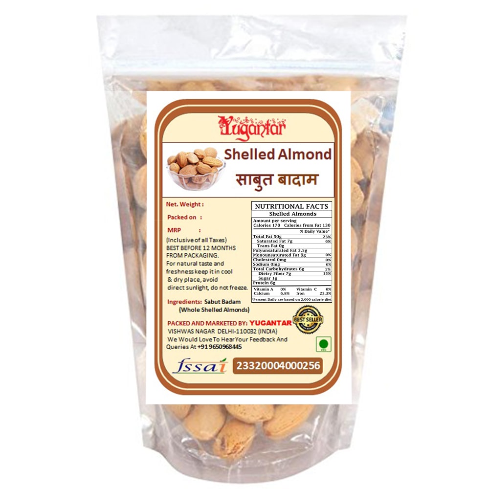 

Yugantar Shelled Almonds 400 g ( Pack of 1 )