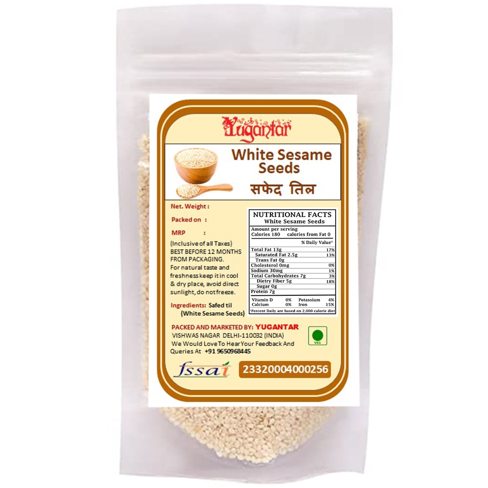 

Yugantar White Sesame Seeds (Safed Til) 300g ( Pack of 1 )