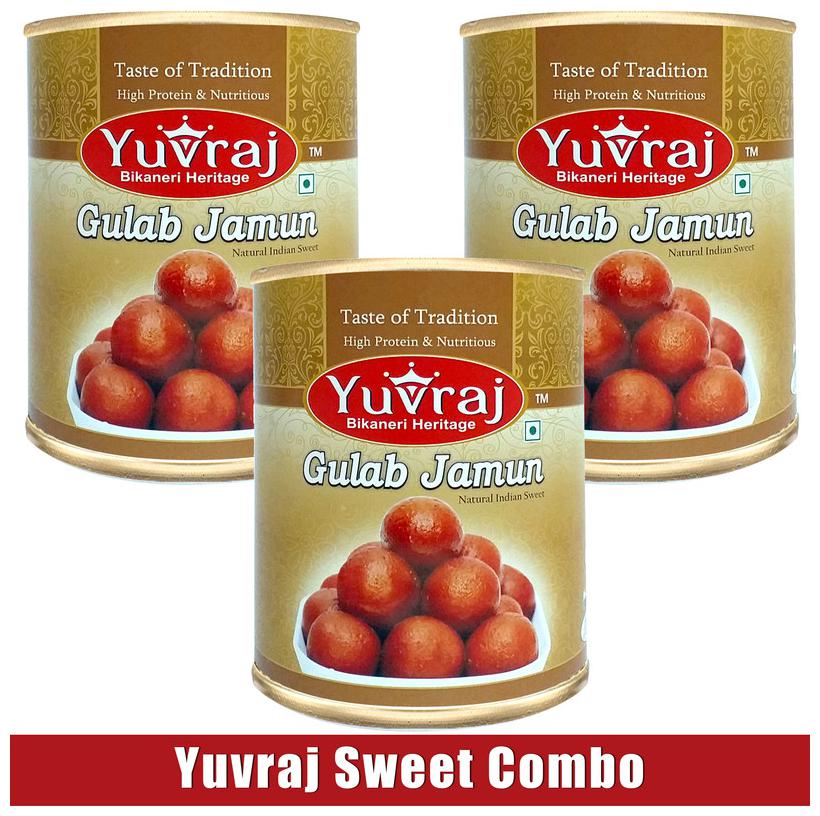 

Yuvraj Bikaneri Gulab Jamun Gift Pack sweets combo -1 kg ( Pack of 3)