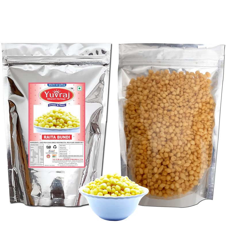 

Yuvraj Raita Boondi Bikaneri Premium Snacks 1 kg ( Pack of 1 )