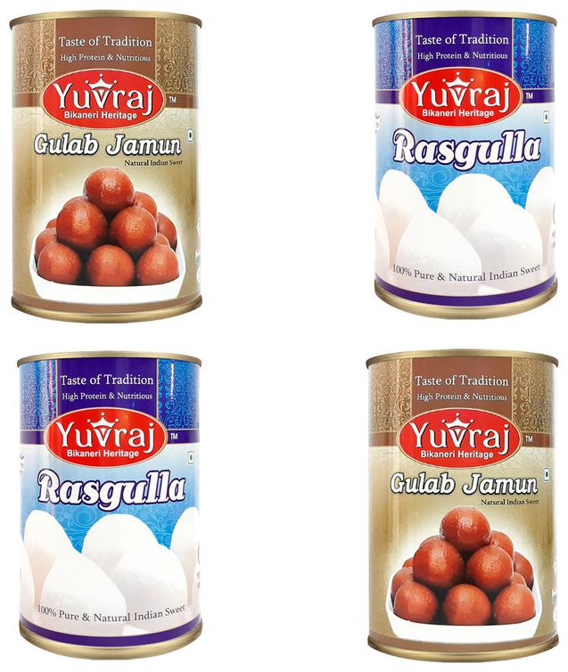 

Yuvraj Rasgulla Gulab Jamun mithai combo 500 g ( Pack of 4 )