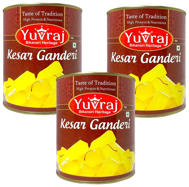 

Yuvraj Sweets kesar Ganderi mithai combo 1 kg ( Pack of 3 )