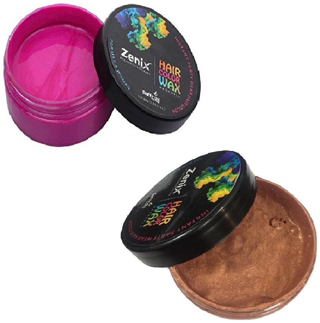 

Zenix Hair Color Wax Pink And Metallic Copper (Pack of 2)
