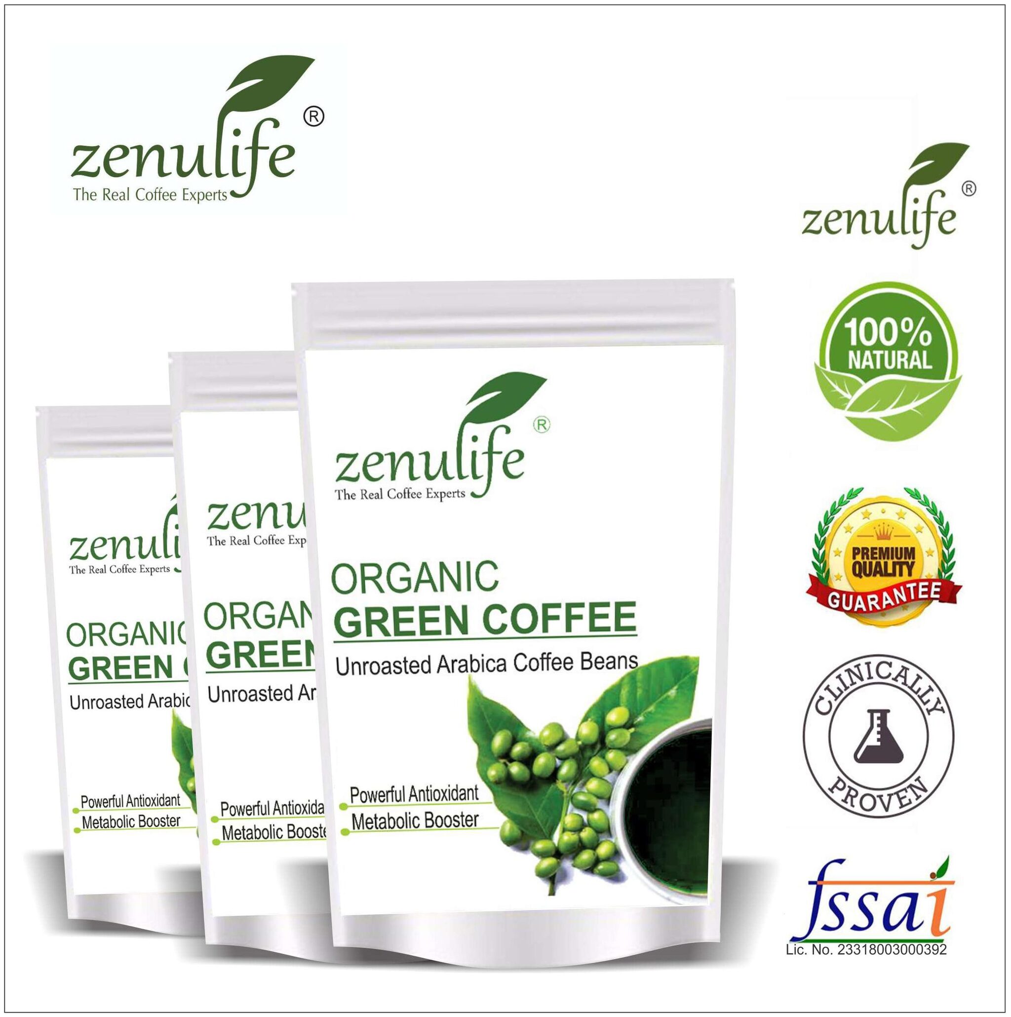 

Zenulife Green coffee beans 50 g Pack of 3