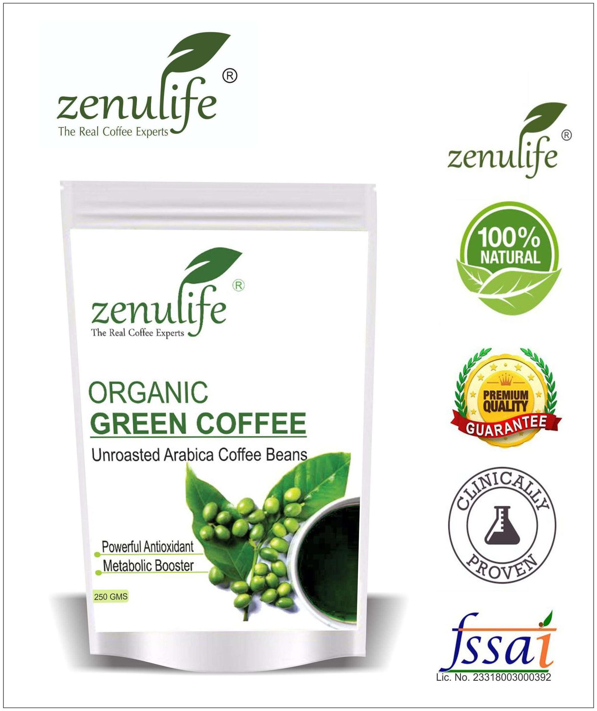 

Zenulife Green coffee beans 250 g Pack of 1