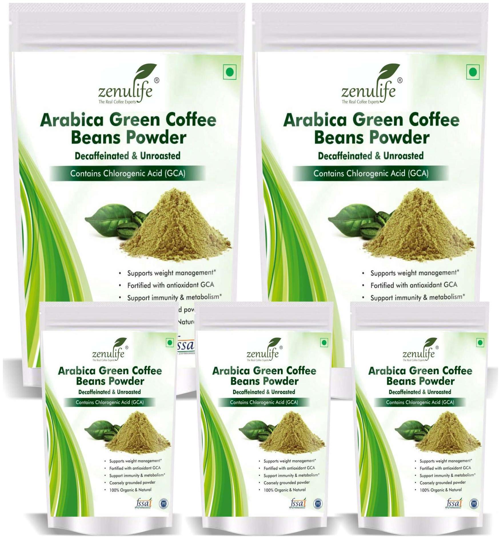 

Zenulife Green coffee beans Powder 500 g Pack of 5