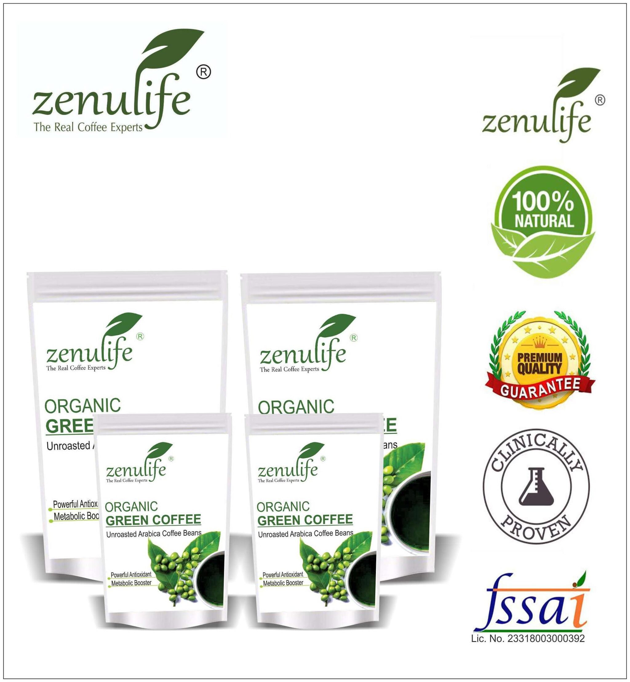 

Zenulife Green coffee beans 250 g Pack of 4