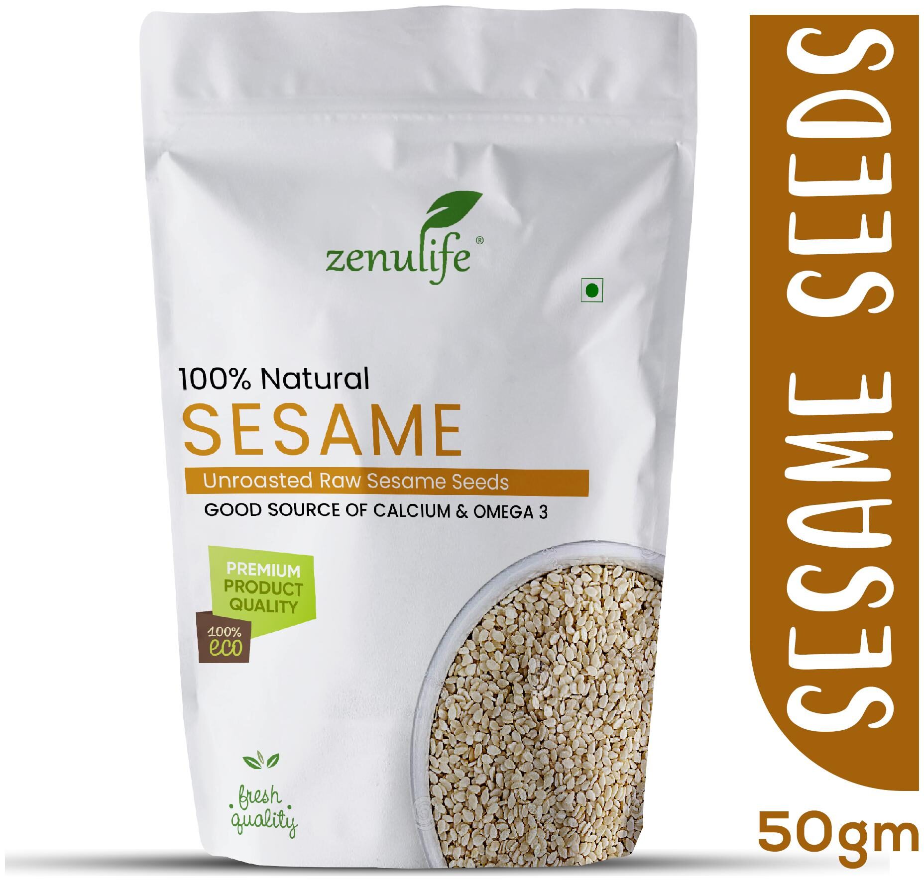 

Zenulife Premium and Popular Natural White Sesame Seeds - 1Kg