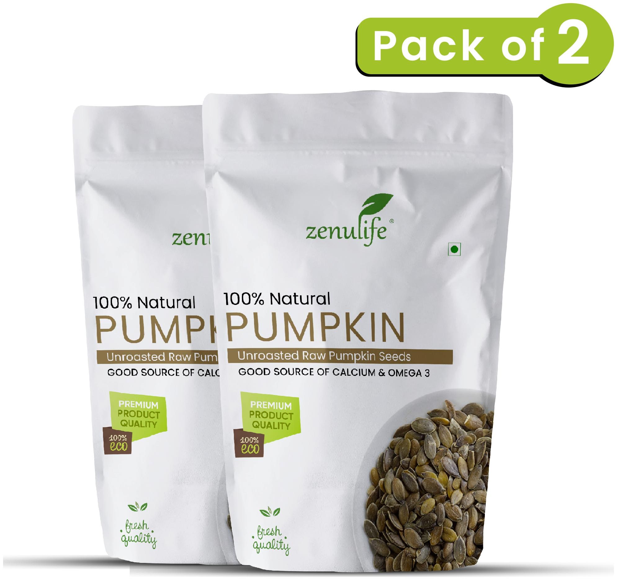 

Zenulife Roasted Pumpkin Seeds Salted Premium Quality 250g Pack of 2