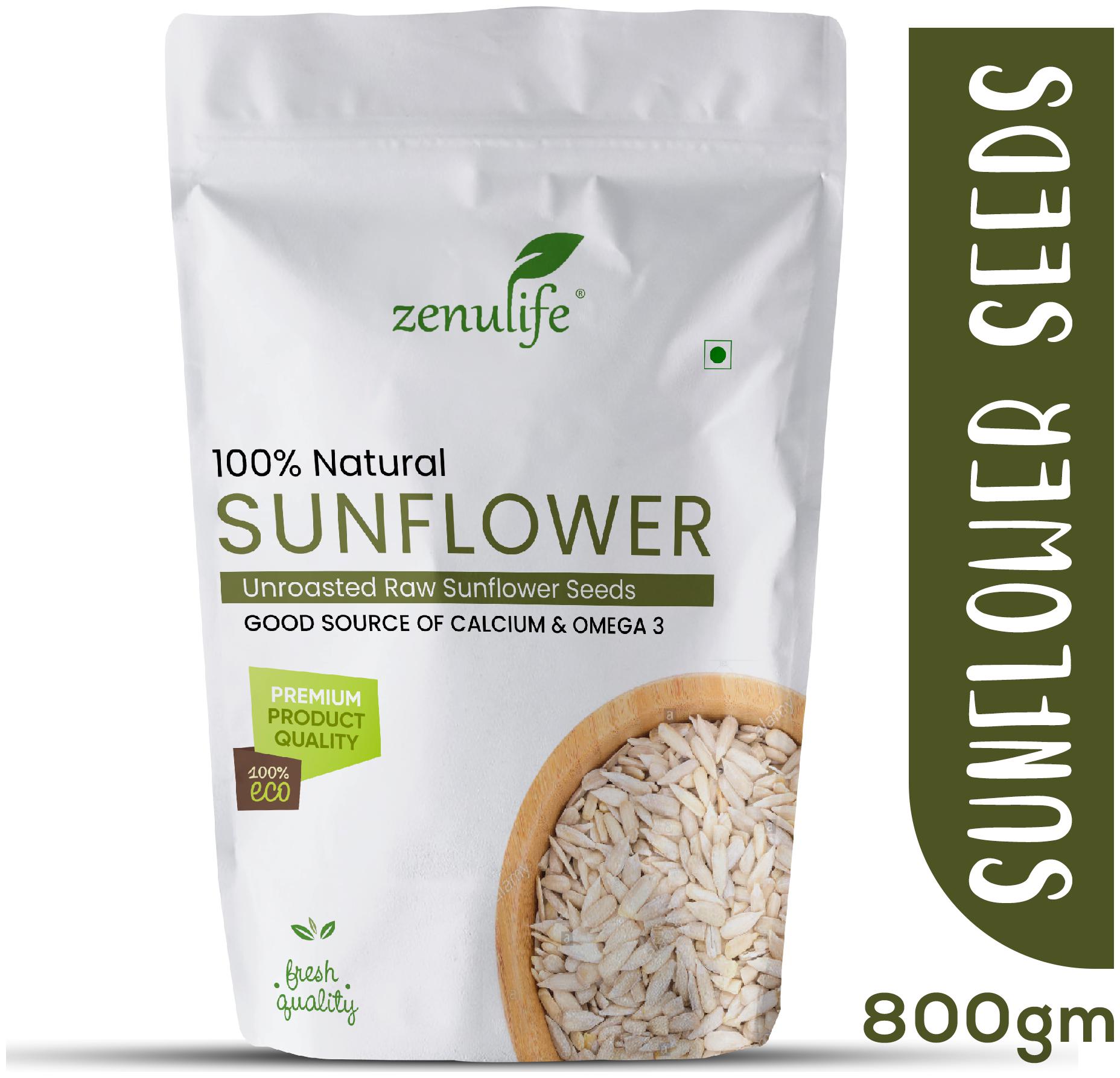 

Zenulife Sunflower Seeds For Eating Raw Super food Ready to Eat - 800g
