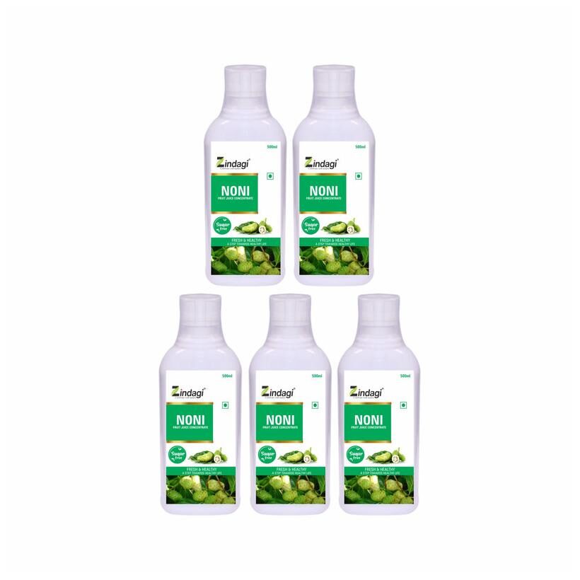 

Zindagi Noni Juice - Pure Noni Fruit Juice - Natural Herbal Health Drink - Pure Extract Multivitamin Vitamins (Buy 4 Get 1 Free)