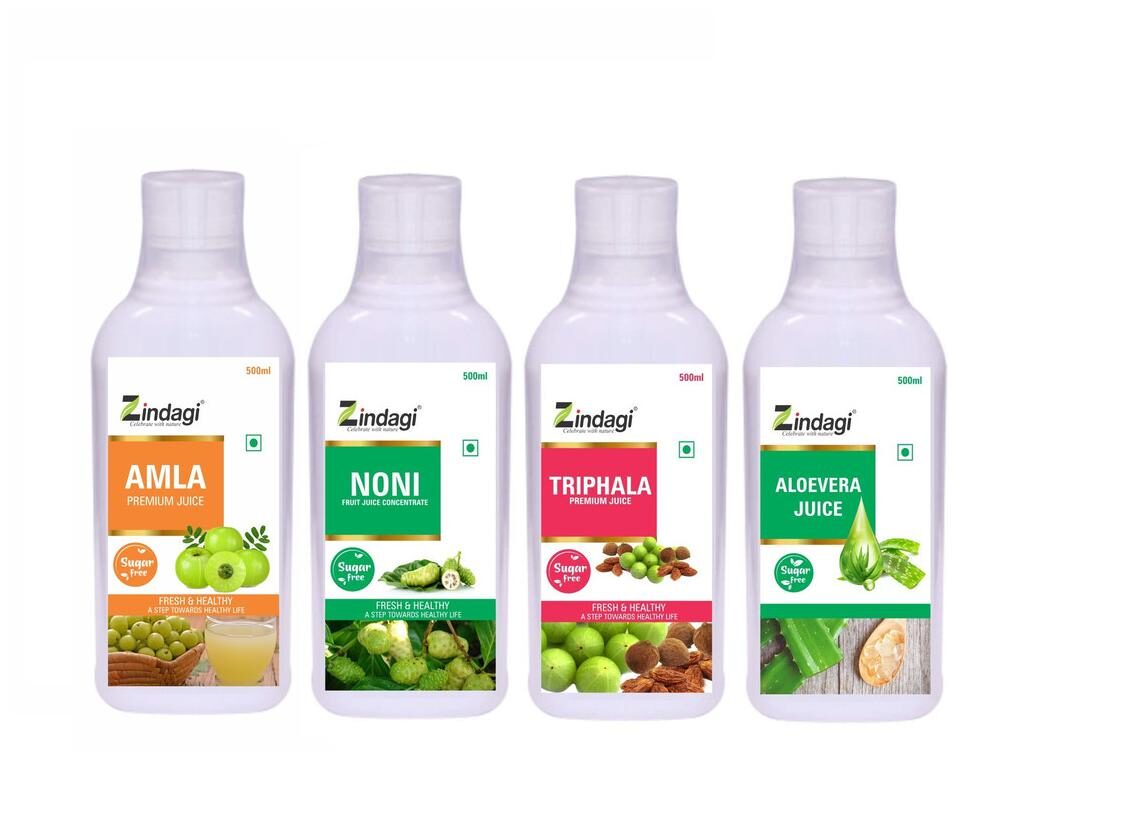 

Zindagi Noni Juice Amla Juice Triphala Juice Aloevera Juice - Herbal Noni Fruit Juice (Combo Pack) Immunity Immunity Booster