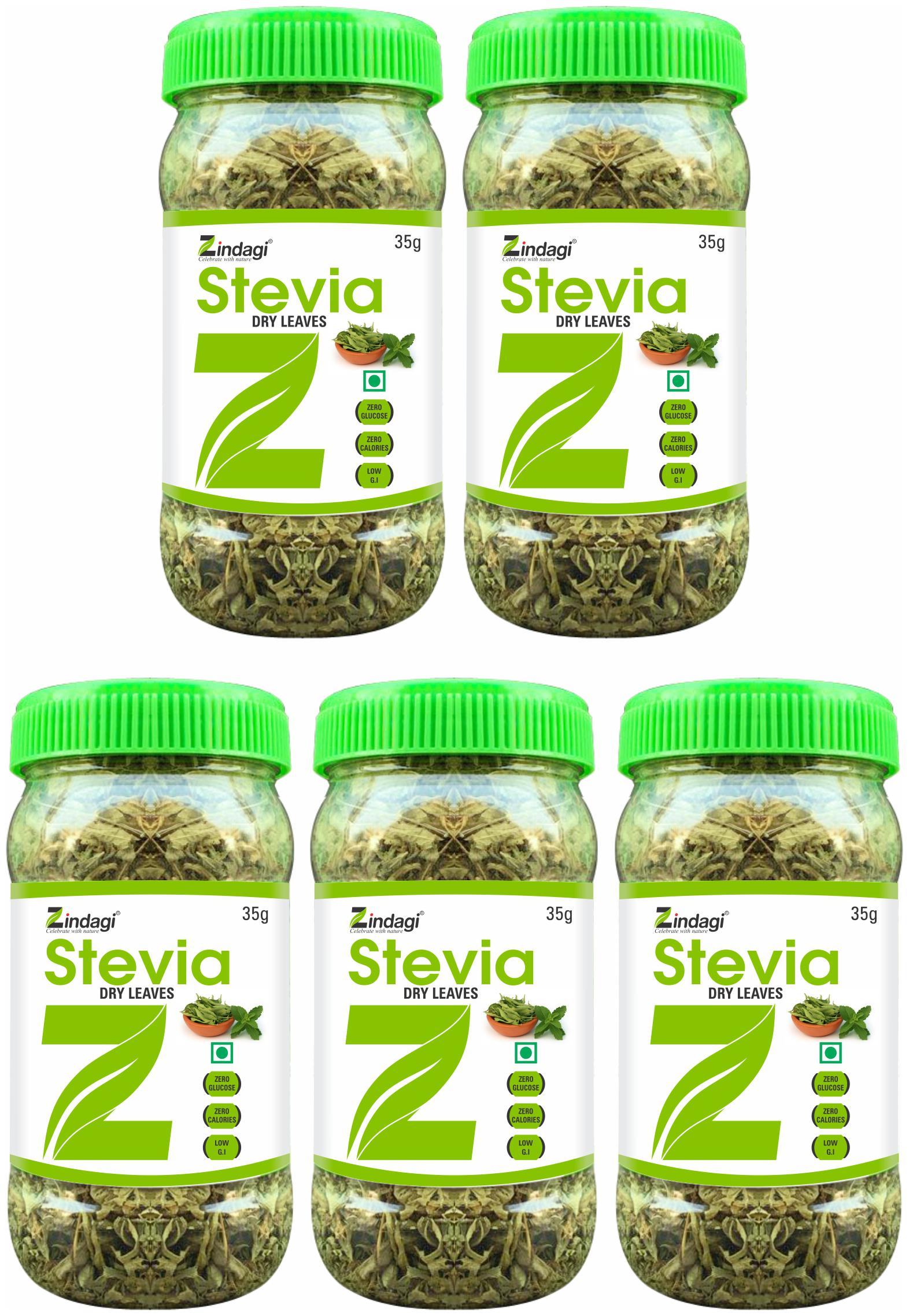 

Zindagi Stevia Dry Leaves - Sugarfree Stevia Leaves - Dried Stevia Leaves (Buy 4 Get 1 Free)