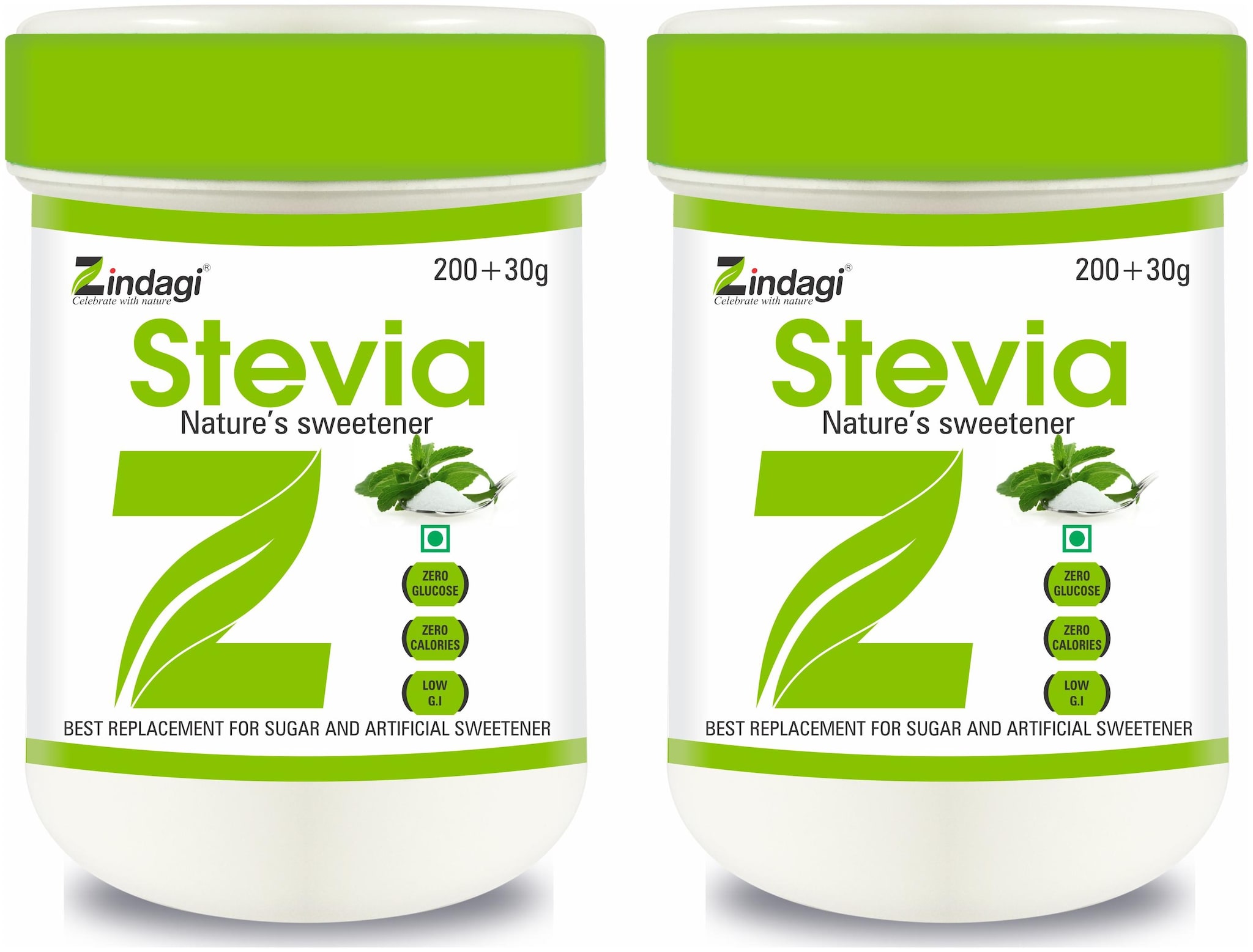 

Zindagi Stevia Powder - Natural Stevia White Powder - Sugarfree Stevia Leaves Extract (Pack Of 2)