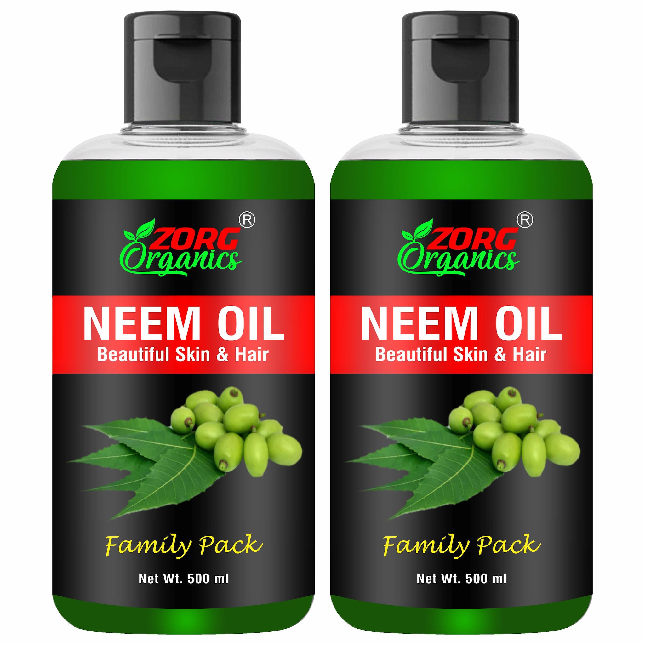 

Zorg Organics 100 Pure Cold Pressed Neem Oil For Hair Skin 500 ml (Pack of 2 )