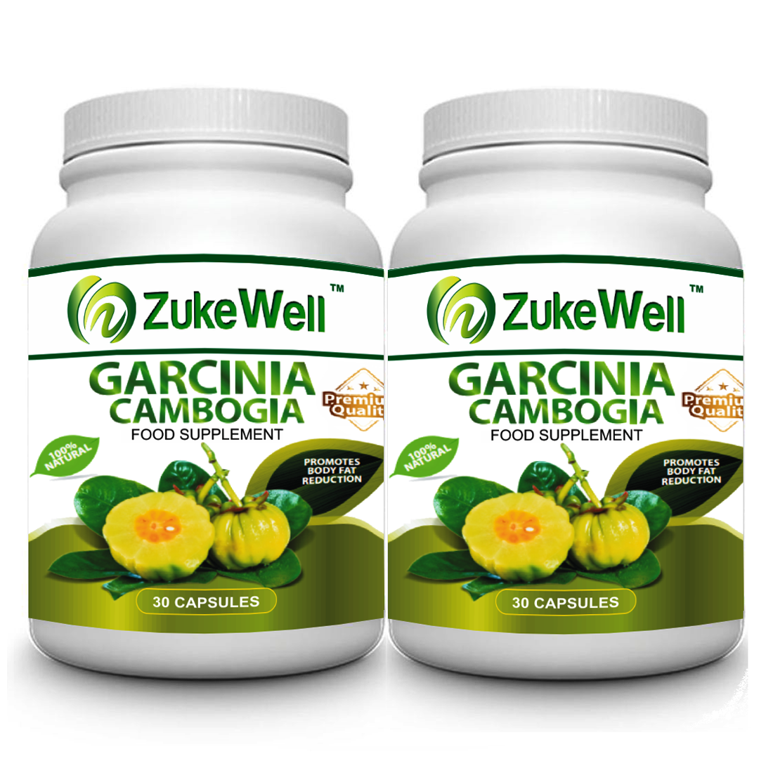 

Zukewell Garcinia Cambogia Extract 500 mg (60 HCA)(30 Veg Capsules)- Pack of 2