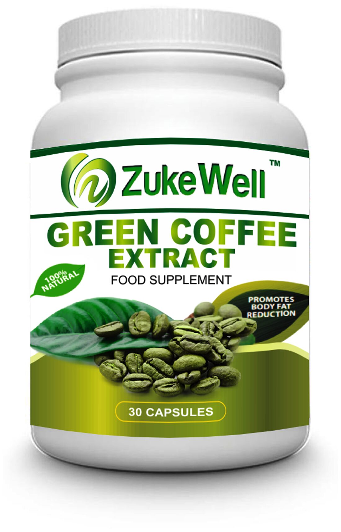 

Zukewell Natural Green Coffee Beans Extract (50 CGA) for Weight Loss (30 Veg Capsules) - Pack of 1