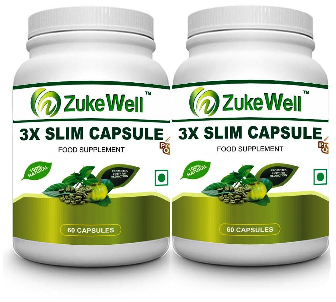 

Zukewell Slim Capsule 500 mg (60 Veg Capsules) For Weight Loss - Pack of 2