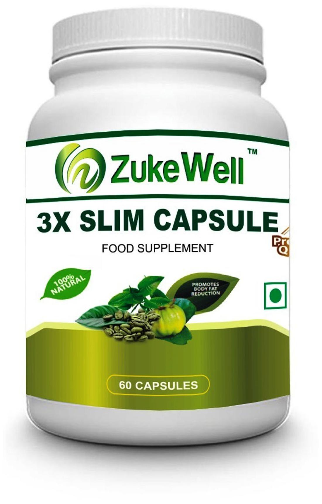 

Zukewell Slim Capsule 500 mg (60 Veg Capsules) For Weight Loss - Pack of 1