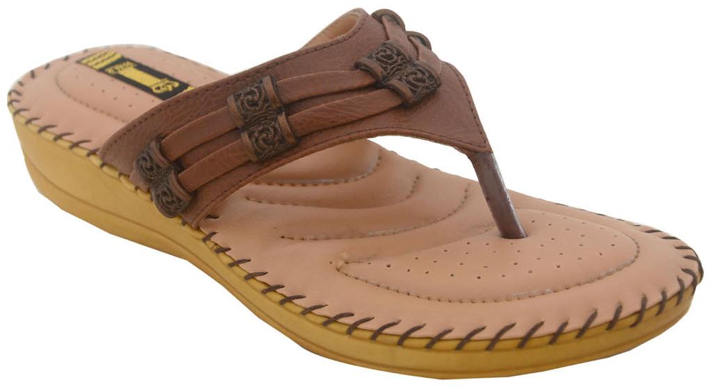 

1 Walk Women Brown Slippers Flip flops