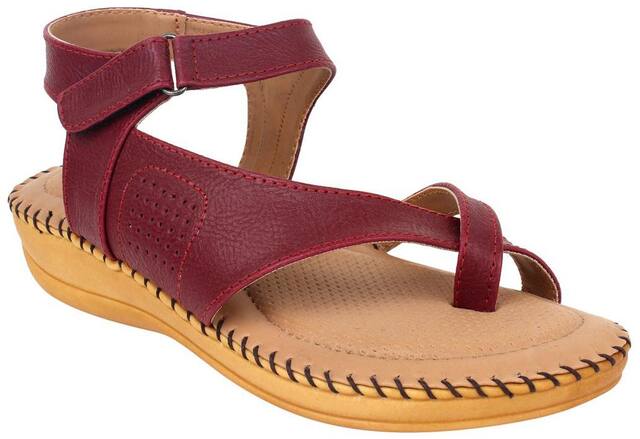 1 WALK CASUAL WEAR DR SOLE SANDALS 2017 FOR HER-CHERRY