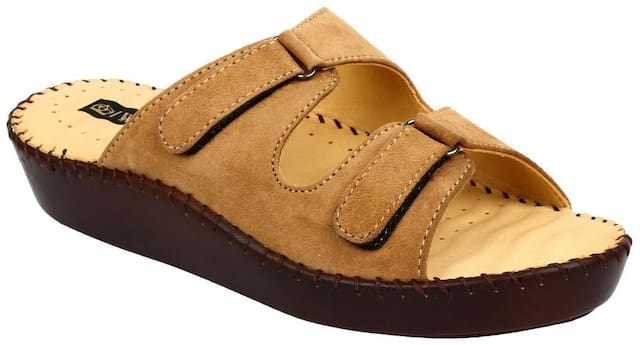 1 Walk Leather Doctor Chappal Velcro Collection 2017 For Her-beige