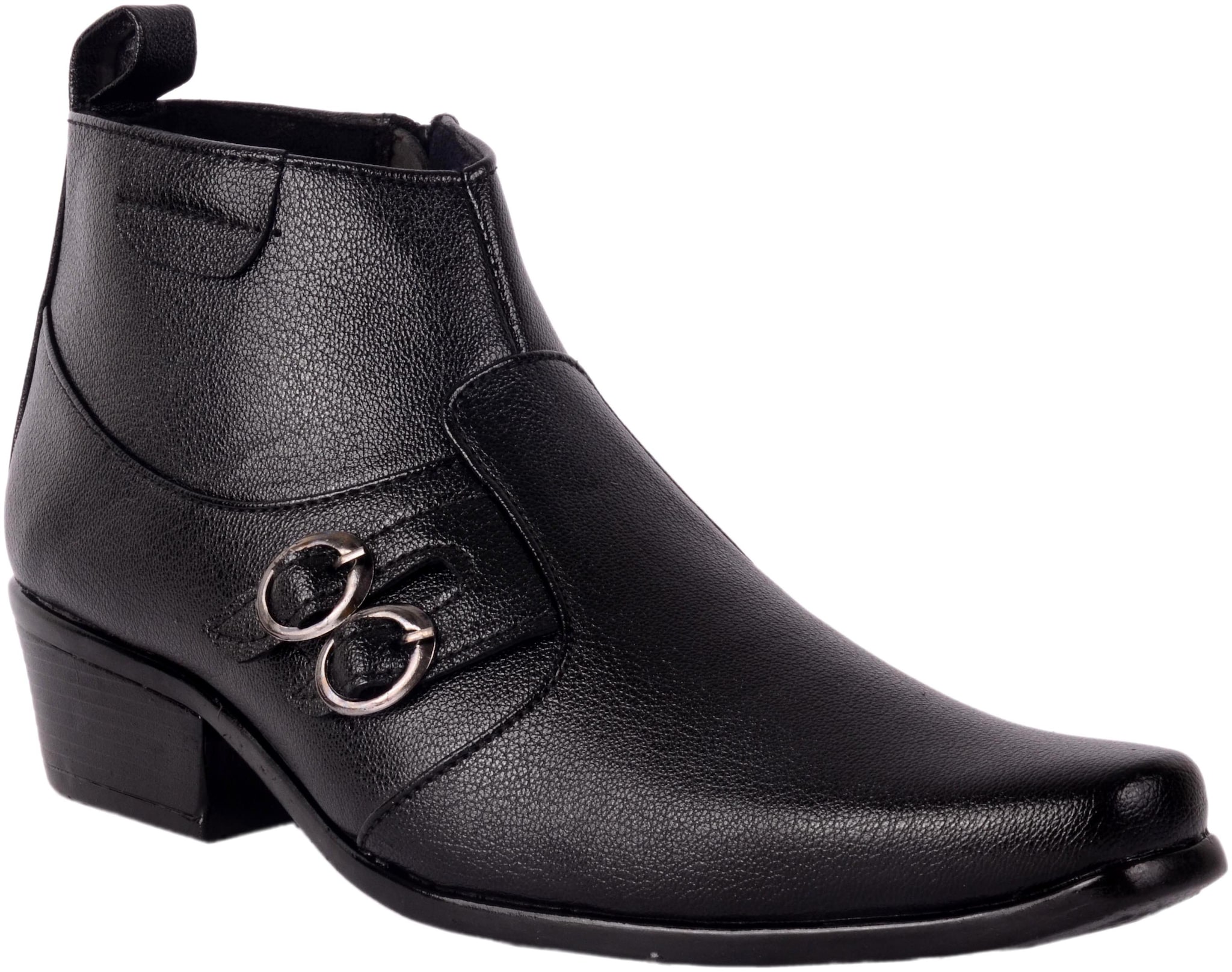 

1AAROW Men Black Ankle Boots - CH-15003-BLACK-BOOT