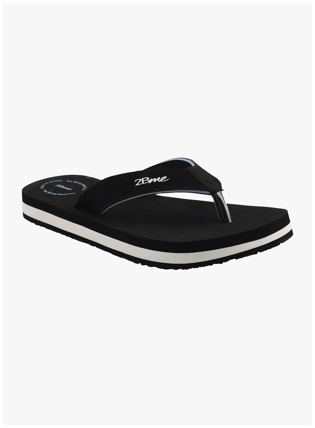 

2Bme Women Black Casual Flip Flop