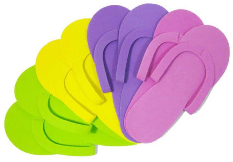 

6pairs Disposable Foam Slippers Spa Pedicure Flip Flop Assorted Colors For Salon Foot Care Tool