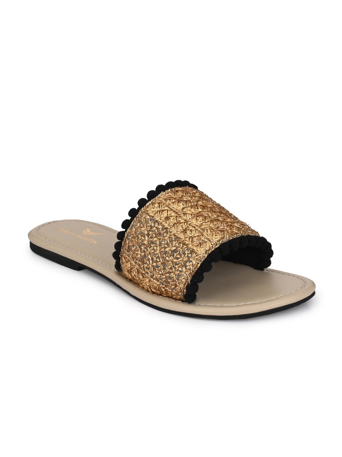 

AADY AUSTIN Women Gold Open Toe Flats