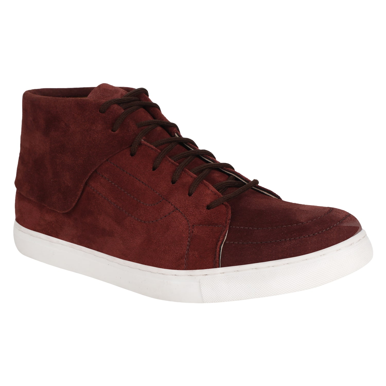 

Aady austin Men s Maroon Suede Leather Lace-Up Casual Shoes