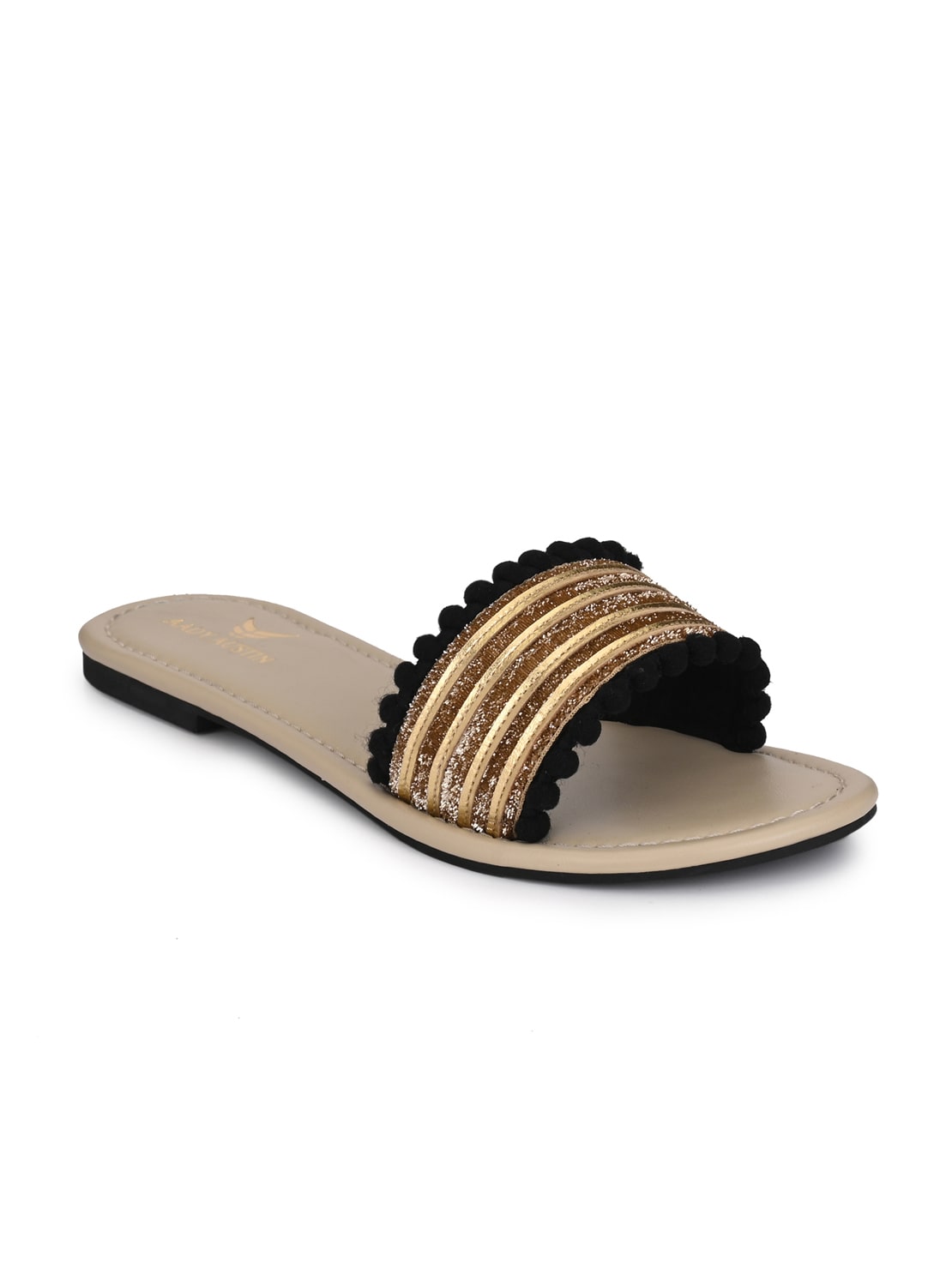

AADY AUSTIN Women Gold Open Toe Flats