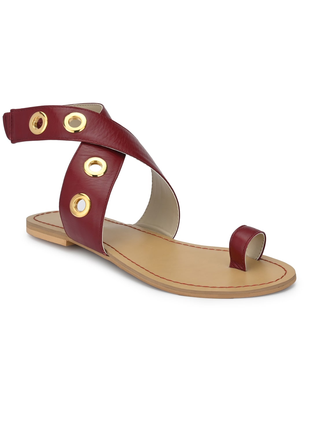 

AADY AUSTIN Women Maroon Open Toe Flats