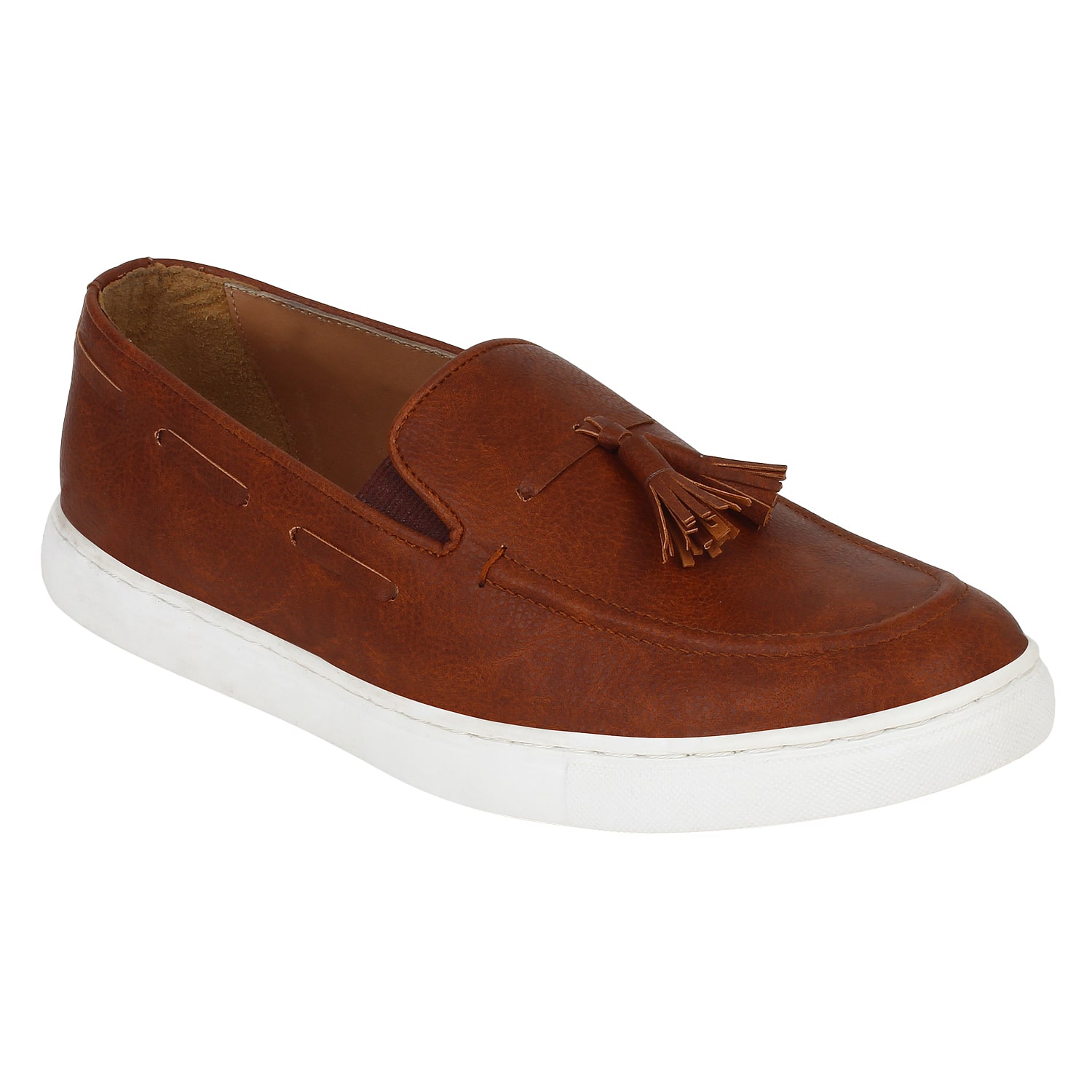 

Aady austin Men s Tan Faux Leather Slip-On Casual Shoes