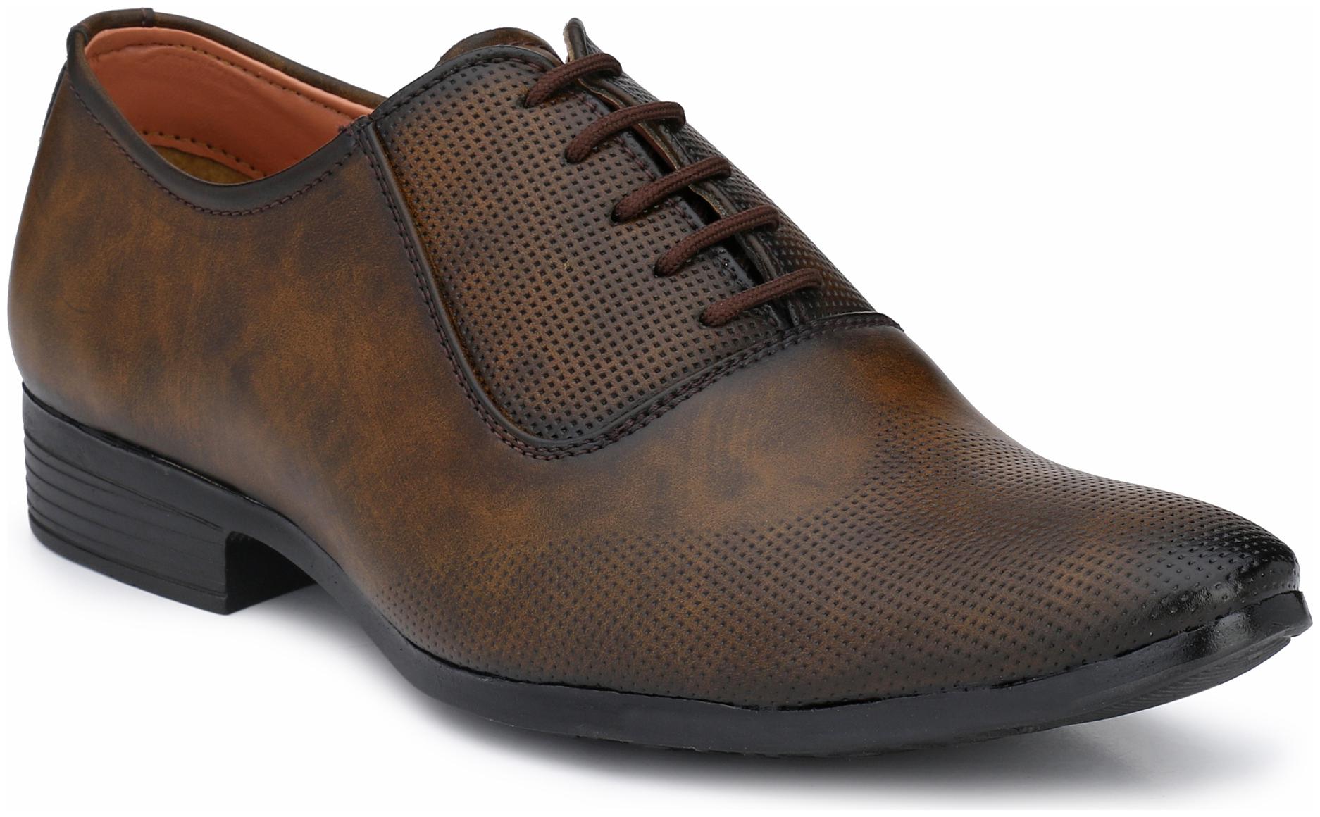 

Aaravin s Men s Brown Partywear Synthetic Lace up Formal Shoe