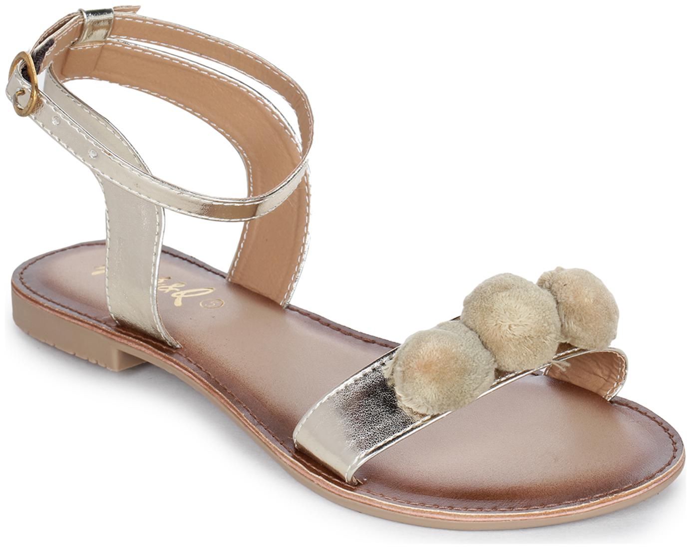 

Aber Q Women Gold Sandals
