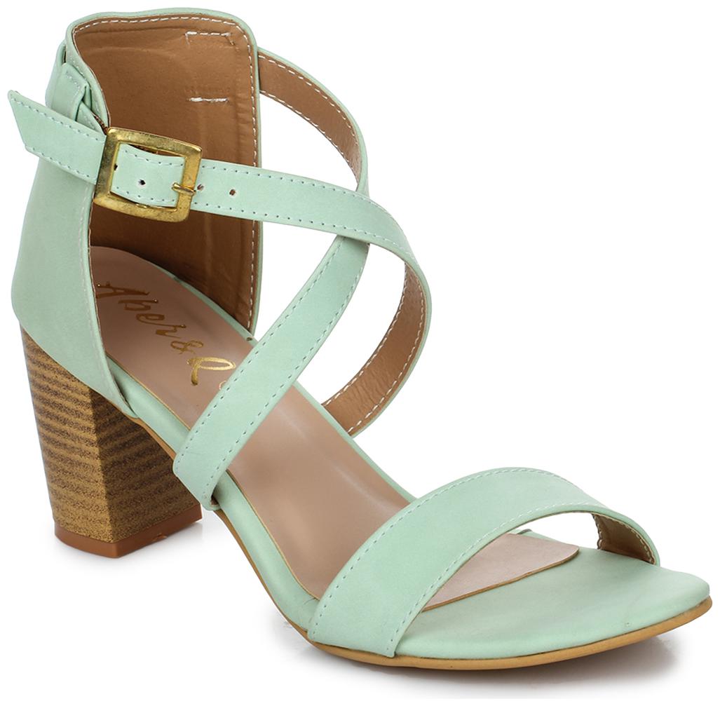 

Aber Q Women Green Heeled Sandals