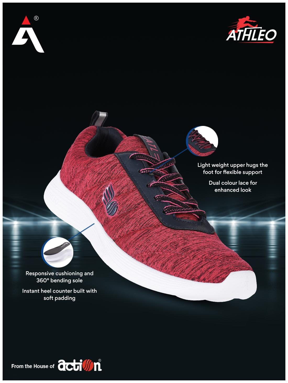 

Action Women Running Shoes ( Red )
