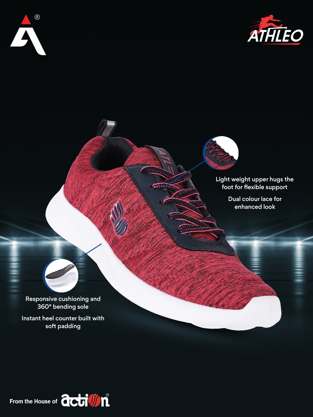 

Action Women Running Shoes ( Red )