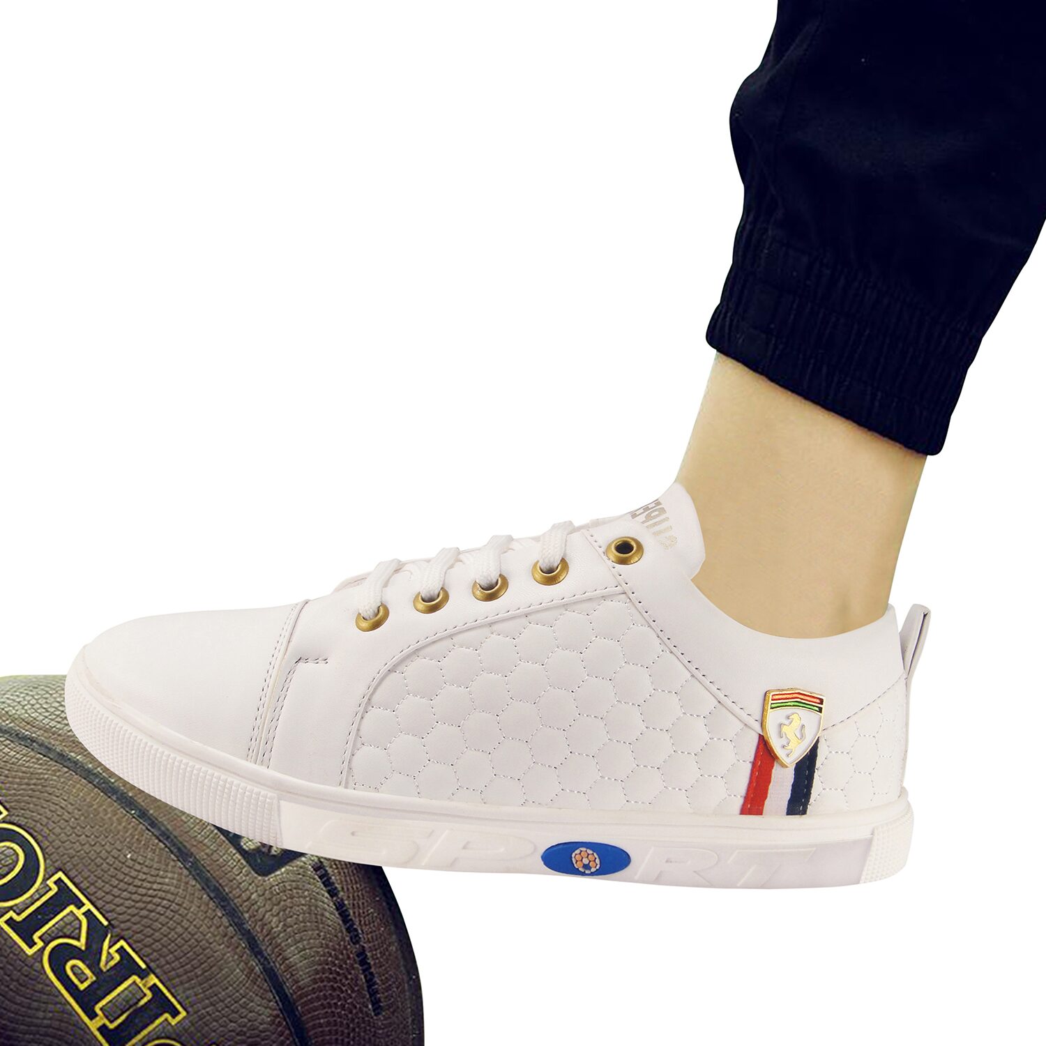 

Action CP001-White Men White Sneakers