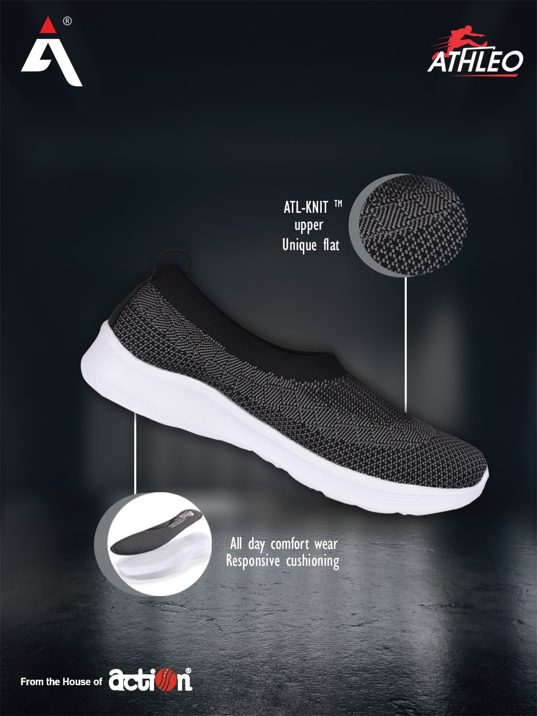 

Action Women Running Shoes ( Black )