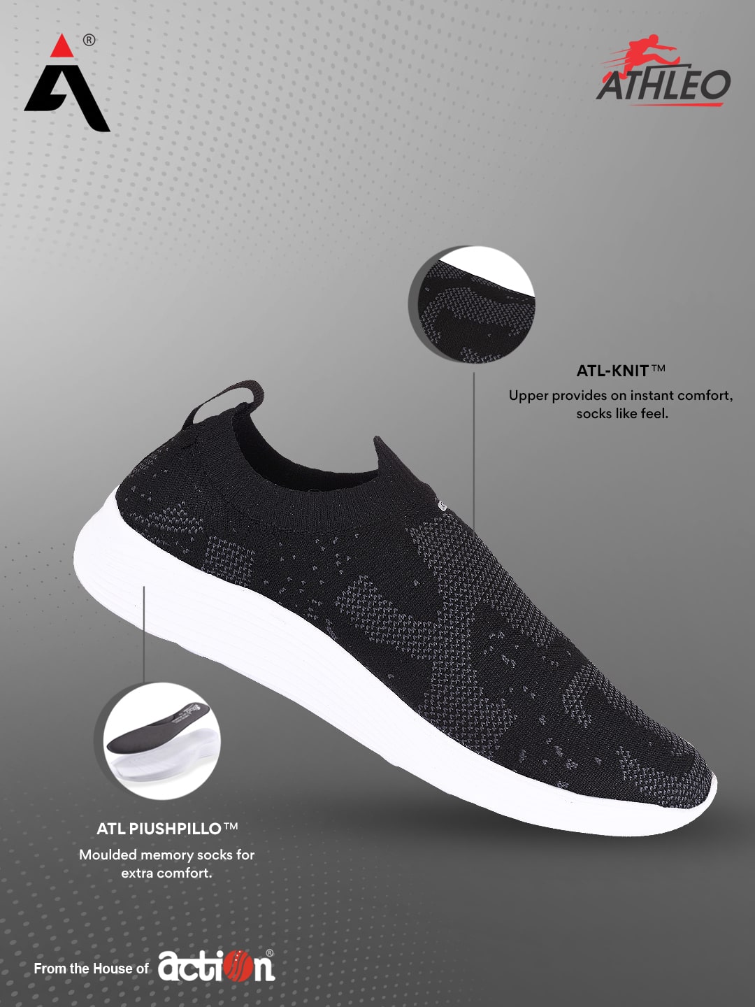 

Action Men Running Shoes ( Grey Black )