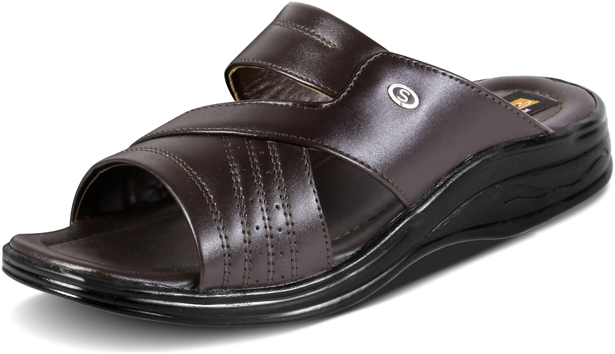 

Action Synergy Men s Formal Slippers Brown PU10300