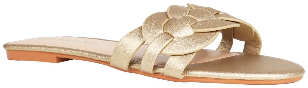 

Addons Women Gold Open Toe Flats