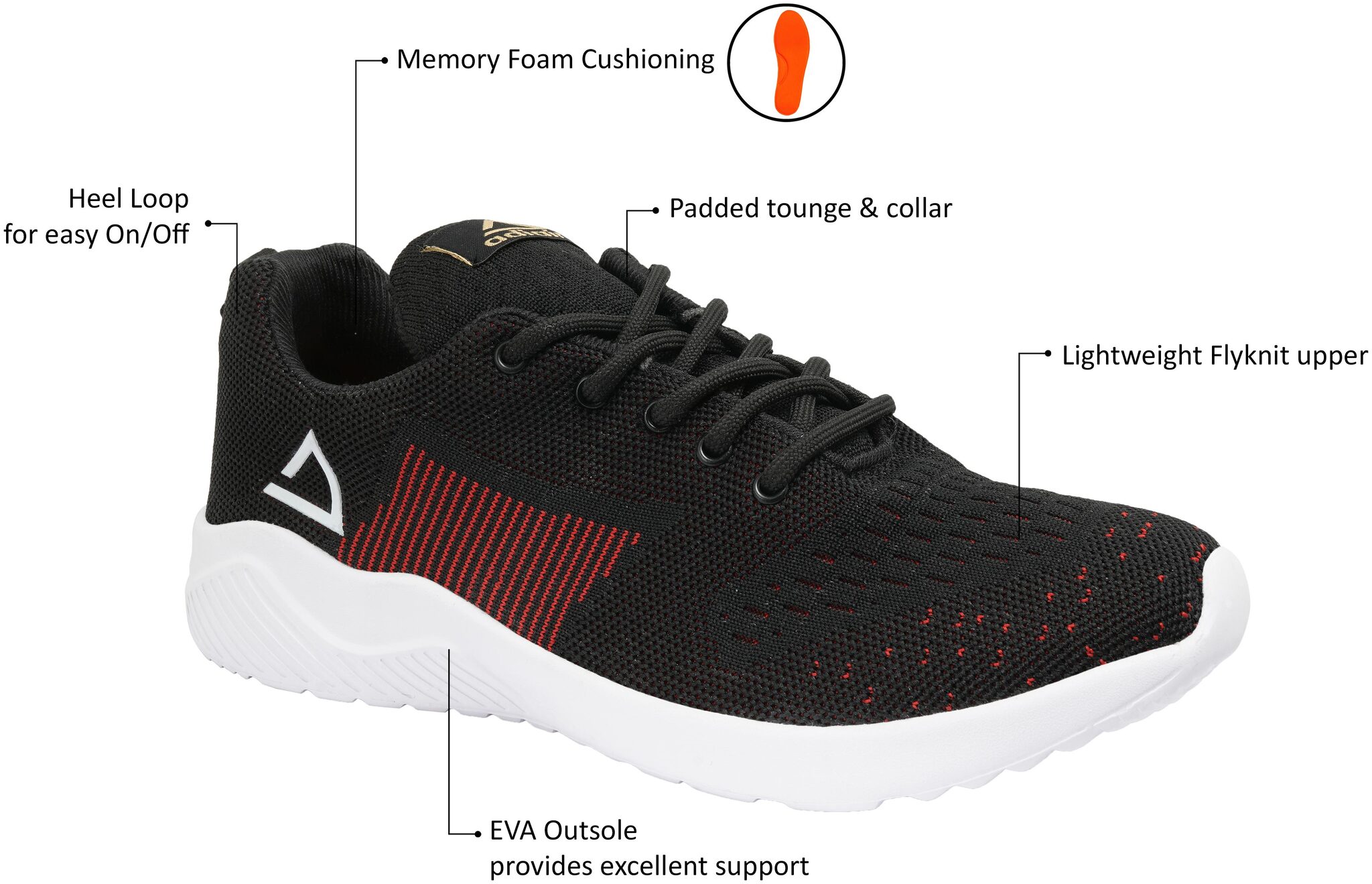 

Adiair Men Bounce Running Shoes ( Black )