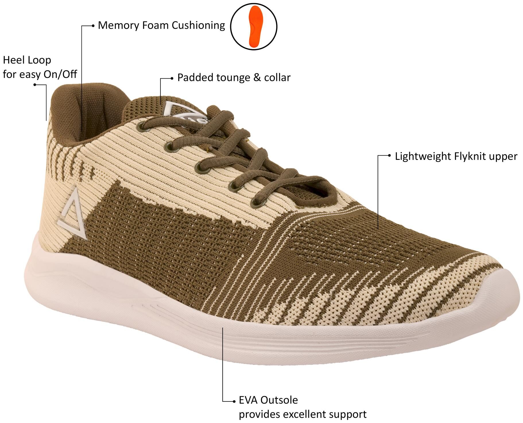 

Adiair Men Pace Running Shoes ( Cream )