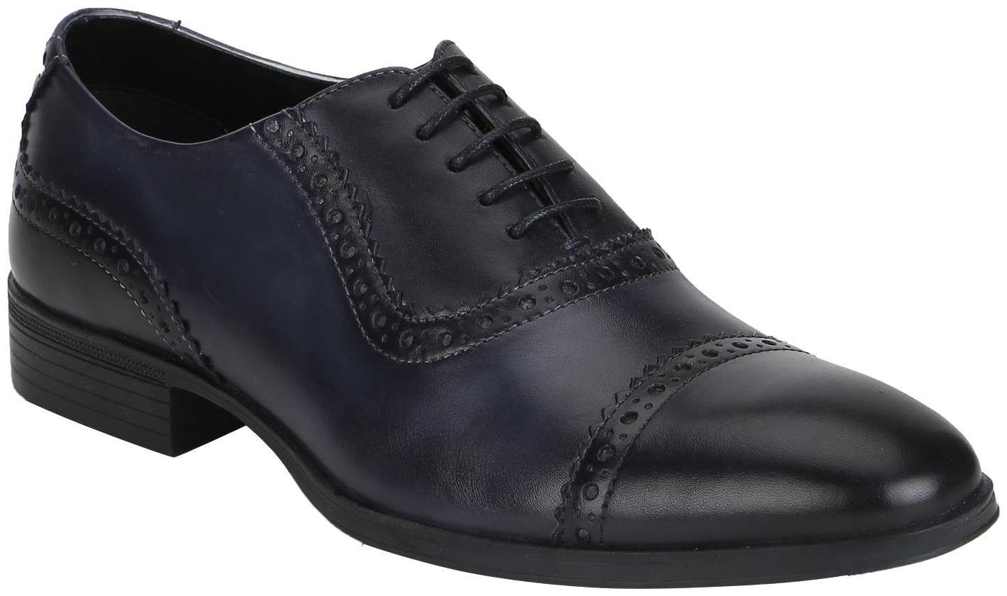 

Aditi Wasan Wash Navy Black Genuine Leather Semi Brogue